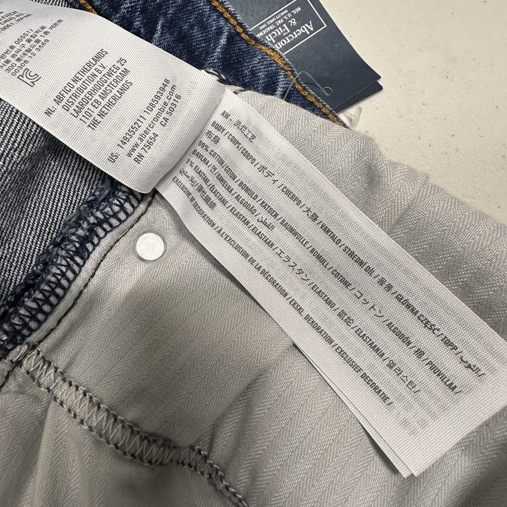 Abercrombie & Fitch The Mom Short High Rise Blue Denim 34/18 NWT Retail $59 - Picture 8 of 12